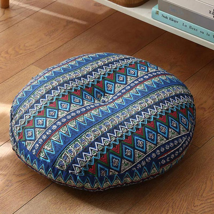Lotus einfaches Muster Leinen Meditation Sitzkissen Home Wohnzimmer Dekoration - Abnehmbar - 40 cm * 10 cm - Stahlblau - image 22
