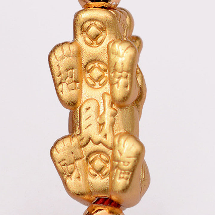 Buddha Stones 24K vergoldetes PiXiu Luck Red String Armband - image 7