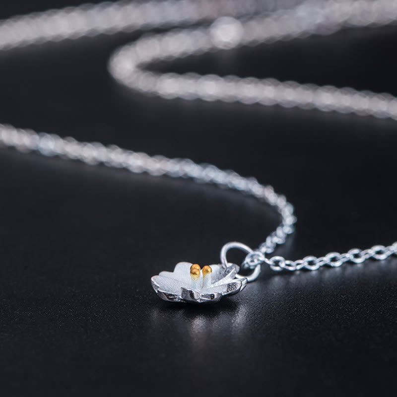 Buddha Stones 925 Sterling Silber Kirschblüten-Blumen-Segen-Halskettenanhänger - image 9