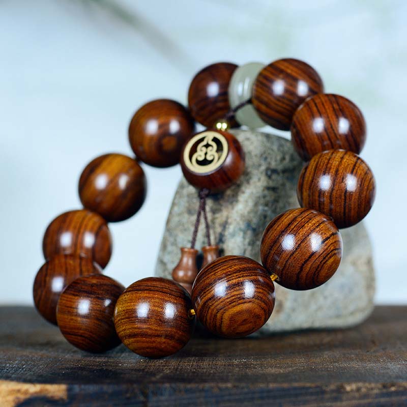 Buddha-Steine Rosenholz Wärme Ruhe Kürbis Charm Armband