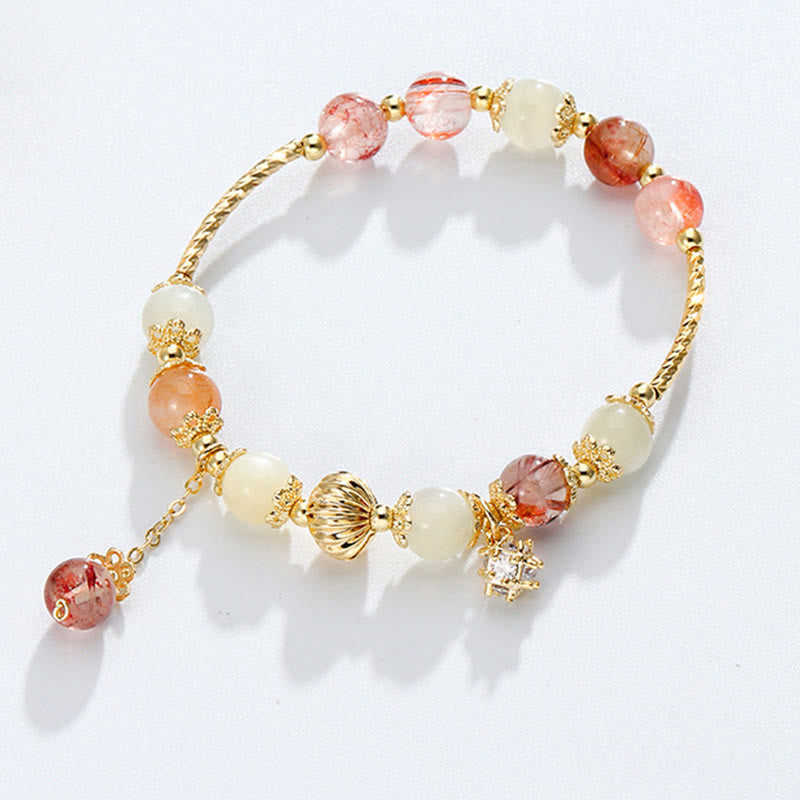 Buntes Rutilquarz-Katzenauge-Zirkon-Glücksperlenarmband - image 6