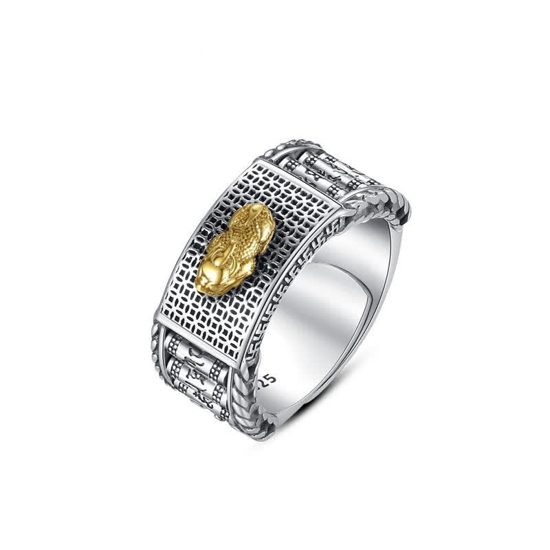 Buddha Stones Lucky FengShui PiXiu Reichtum Gebetsmühlen Paar Ring - image 9