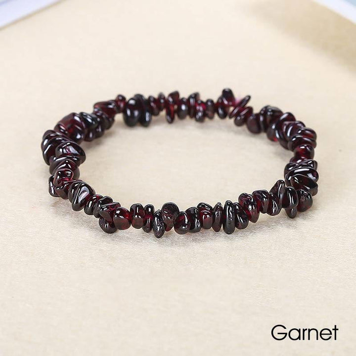 Armband aus natürlich geformtem, unregelmäßig geformtem Kristallstein – wohltuende Wärme - Granat (Handgelenkumfang: 15-18 cm) - image 24