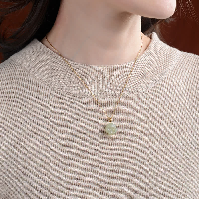 925 Sterling Silber Hetian Weiß Jade Niedlicher Katzenpfoten-Halskettenanhänger - image 3