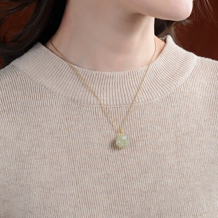 925 Sterling Silber Hetian Weiß Jade Niedlicher Katzenpfoten-Halskettenanhänger - image 3