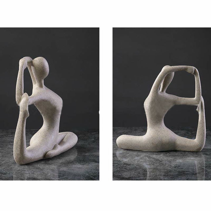 Abstrakte Yoga-Meditationsübung, Harz, spirituelle Figur, Skulptur, Schreibtischdekoration - image 4