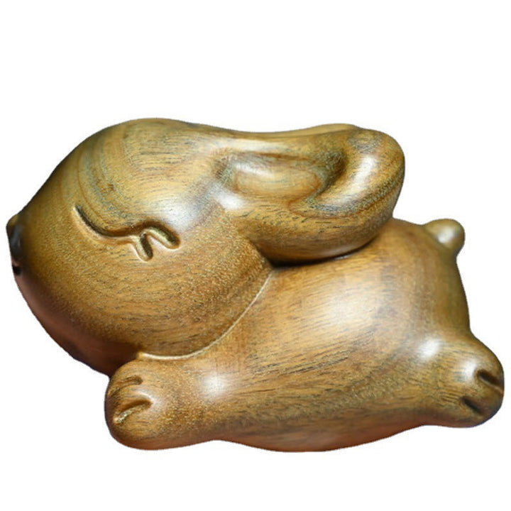 Buddha Stones Green Sandelwood Small Mini Cute Rabbit Bunny Peace Dekorationen - image 20