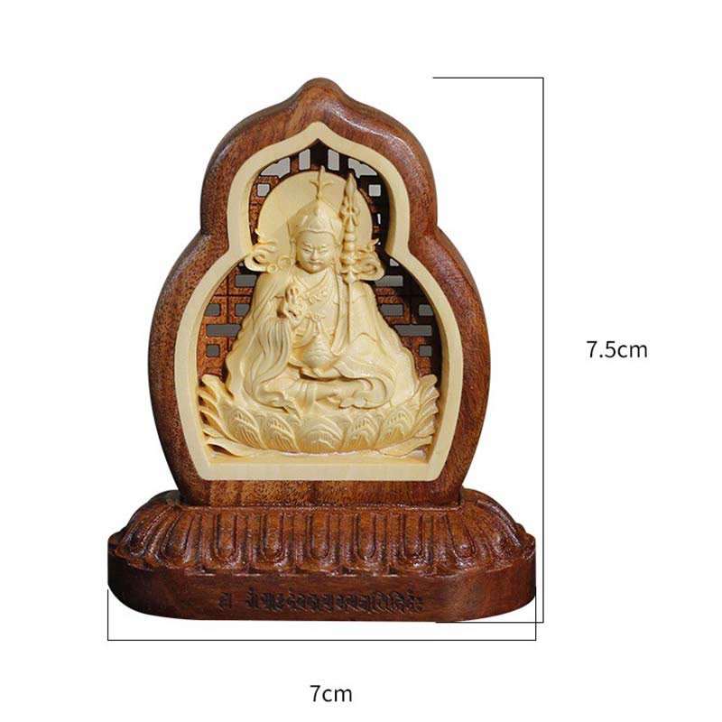 Guru Rinpoche Buddha Padmasambhavan Serenity Holz gravierte Statue Figur Dekoration - image 7