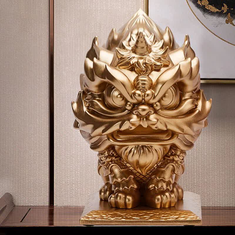 Buddha Stones Löwenstatue Stärke Harz Home Office Dekoration - Gold - image 1
