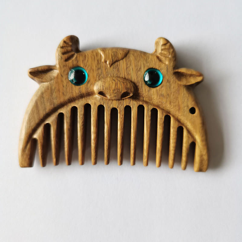 Tragbarer Mini-Kamm mit chinesischem Sternzeichen, grünem Sandelholz, Frieden - Grünes Sandelholz - Ochse - image 22