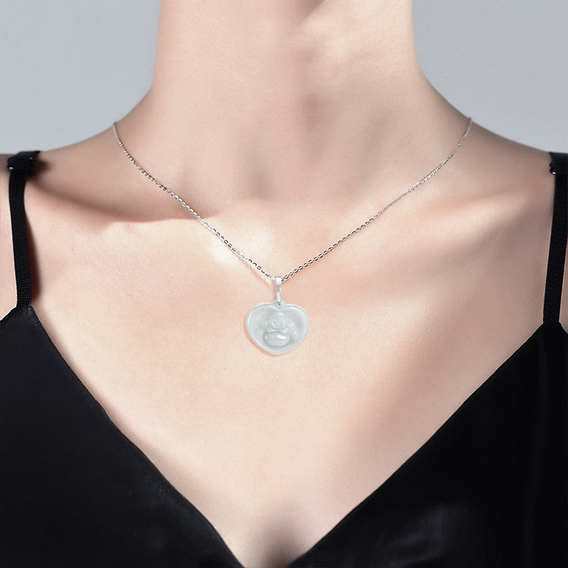 Buddha Stones aus weißem Jade, Titanstahl, lachender Buddha – Glückssegen - image 7