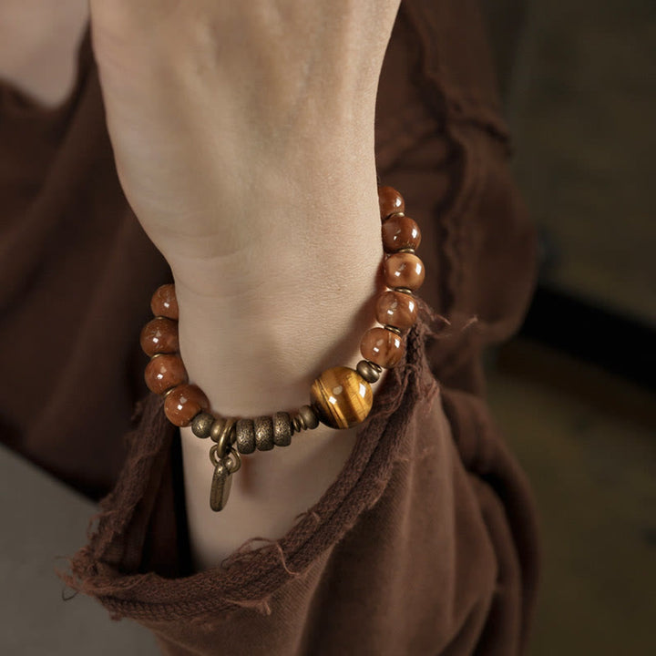 Buddha Stones, Kuka-Samen, Tigerauge, Goldglanz, Obsidian, Messing, Kupfer – Armband für Reichtum und Glück - image 4