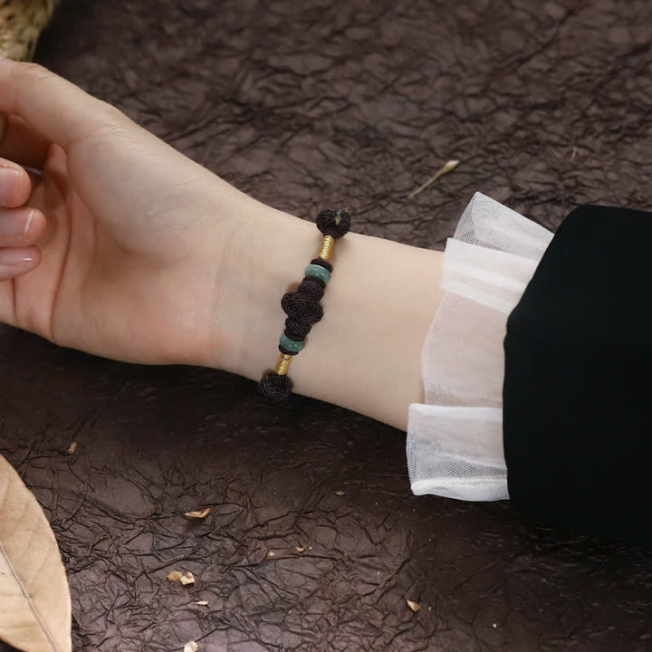 Geflochtenes Armband mit Buddha Stonesn, roter Schnur, Jade, Glück, Glücksknoten - image 12