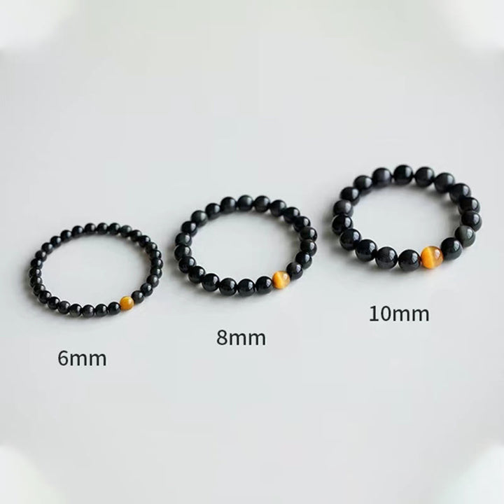 Buddha Stones natürliches Regenbogen-Obsidian-Tigerauge-Positive-Love-Armband