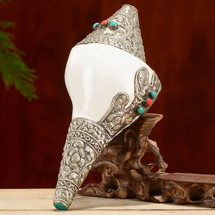 Tibetische natürliche Shankha-Muschelmuschel, Reichtum, Glück, Heimdekoration - image 12