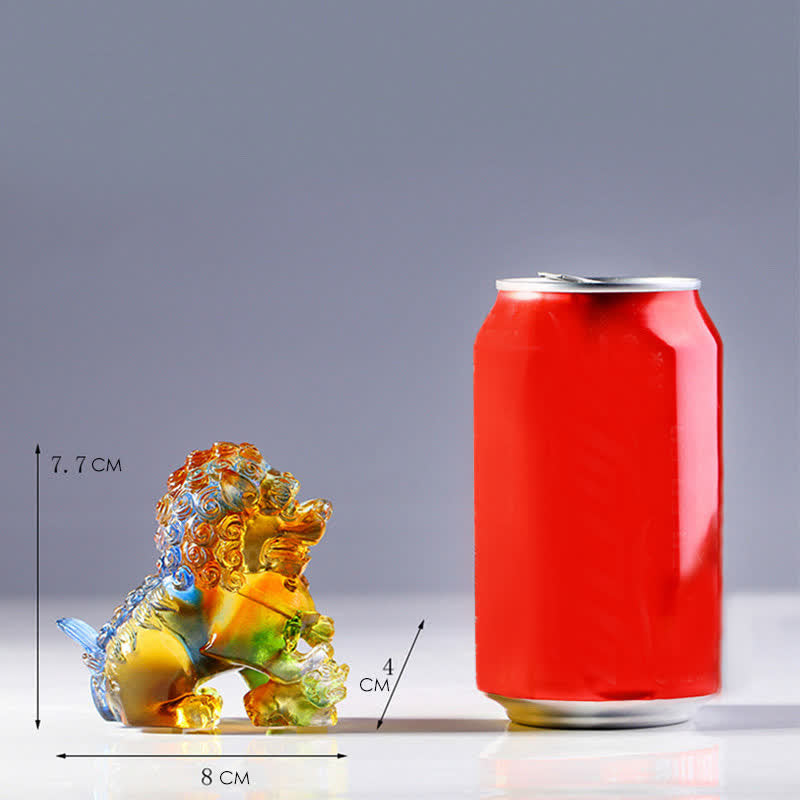 Handgefertigtes Liuli-Kristalllöwen-Kunststück, starke Heimbüro-Dekoration - image 14