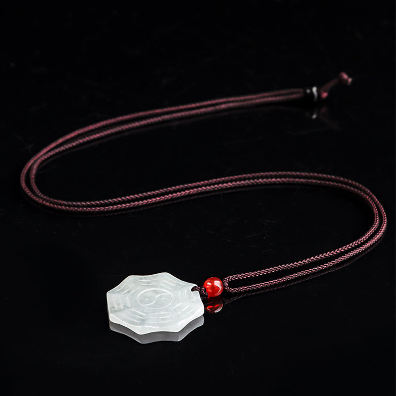 Natürlicher Jade Bagua Yin Yang Glückskettenanhänger - image 7