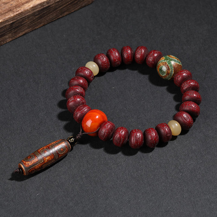 Buddha Steine Tibet Bodhi Samen Dzi Perle Tanzen Löwe Glück Armband Handgelenk Mala