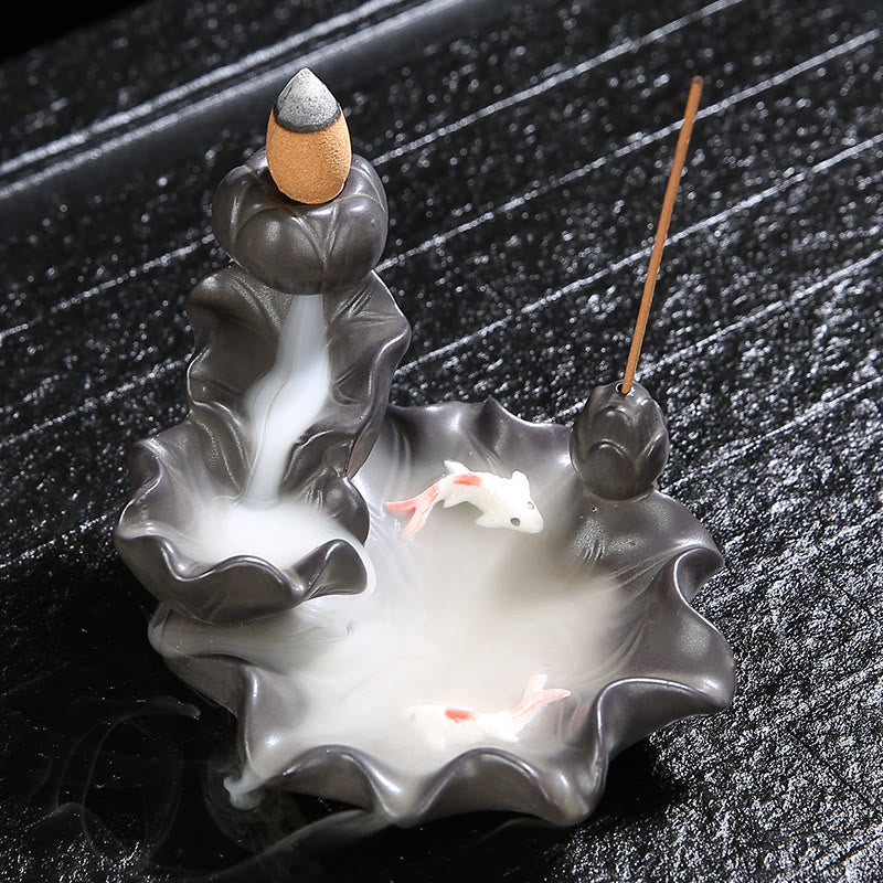 Buddha Stones Koi Fish Lucky Räuchergefäß Dekoration - image 1