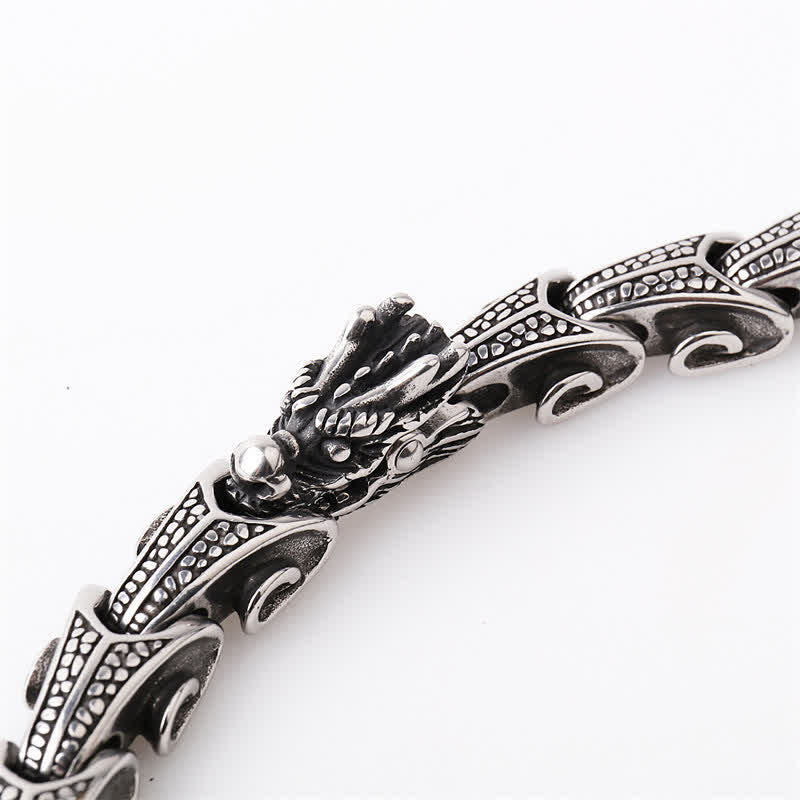 Buddha Stones Drachenmuster Titan Stahl Schutz Halskette Anhänger Armband - image 12