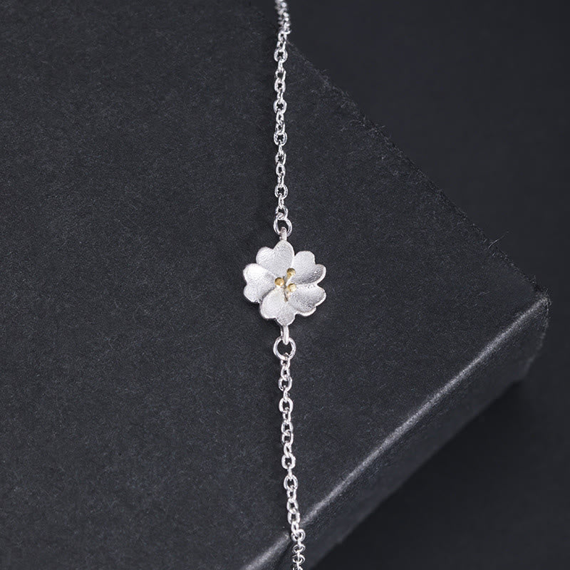 Buddha Stones 925 Sterling Silber Kirschblüten-Segen-Kettenarmband - image 2