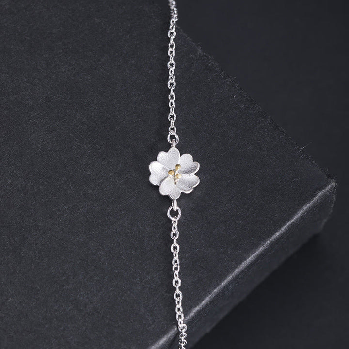 Buddha Stones 925 Sterling Silber Kirschblüten-Segen-Kettenarmband - image 2
