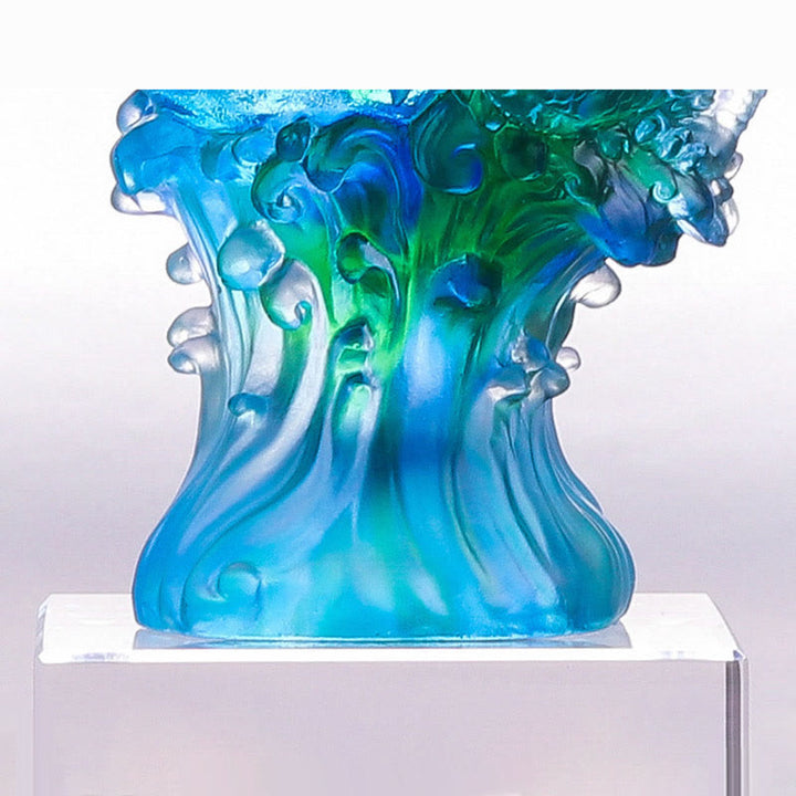 Buddha Stones, handgefertigt, azurblauer Drache, Liuli-Kristall, Kunststück, Erfolg, Schutz, Heimbüro-Dekoration - image 6