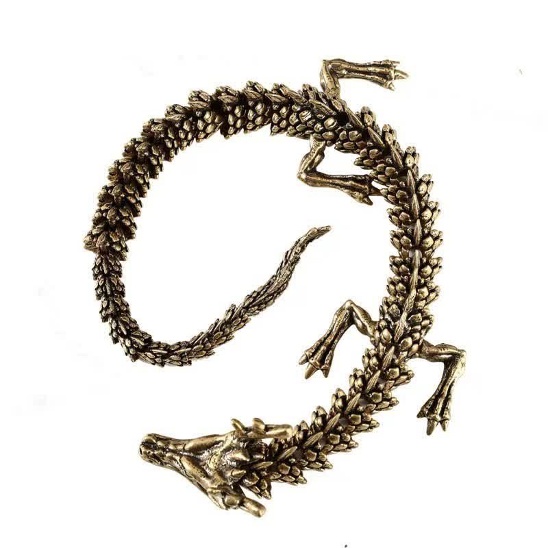 Messing Kupfer Drache Reichtum Glück Schutz Statue Figur Heimdekoration - image 5