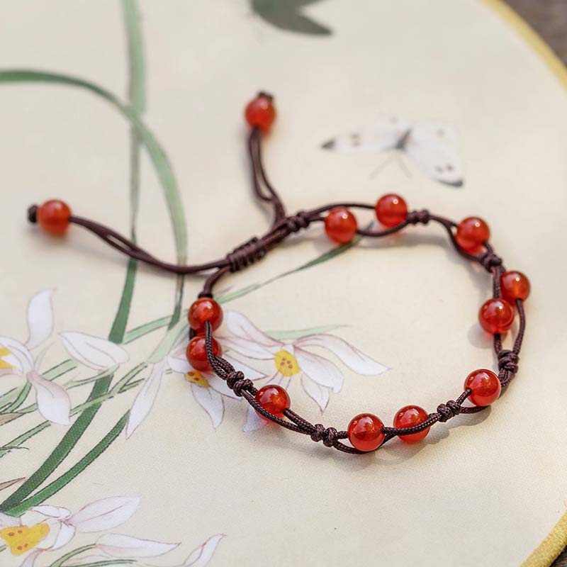 Buddha Stones Roter Achat Moosachat Zinnober Ruhe Armband