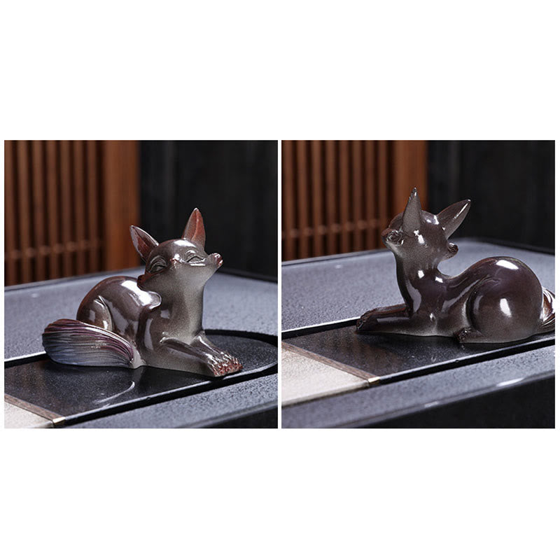 Buddha Stones, Farbwechsel, kleiner süßer Fuchs, Teehaustier, Kunstharz, Heimfigur, Dekoration - image 12