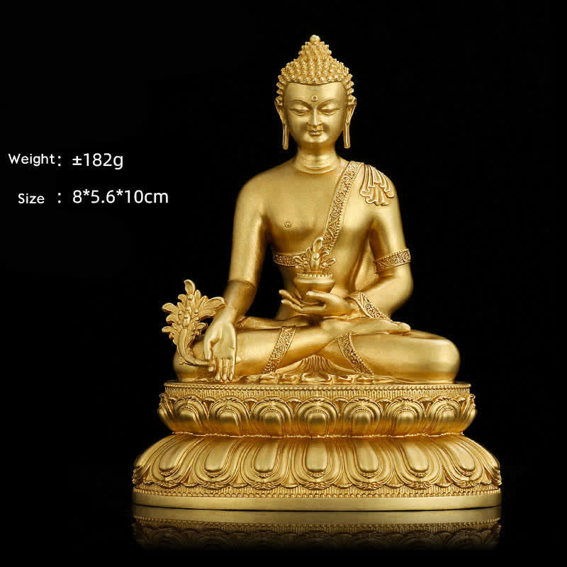 Shakyamuni Amitabha Medizin-Buddha-Figur, Gelassenheit, Kupferstatue, Heimdekoration - 10 cm Medizinbuddha - image 7