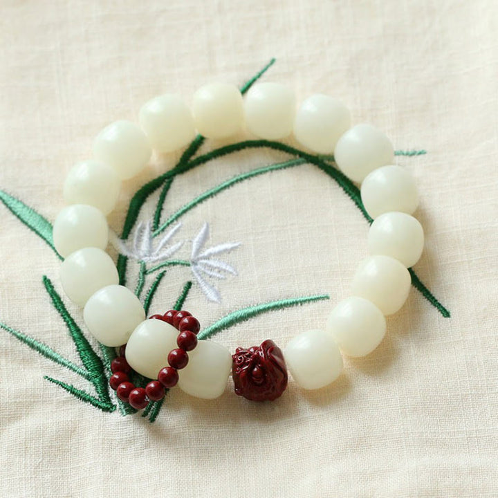 Buddha Stones Natürliche Bodhi Samen Zinnober Tanzen Löwe Charme Weisheit Harmonie Handgelenk Mala - image 3