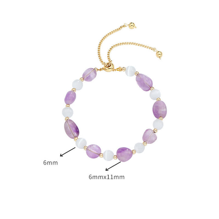 Amethyst Rosa Kristall Schwarz Rutilquarz Spirituelles Bewusstseinsarmband - image 6