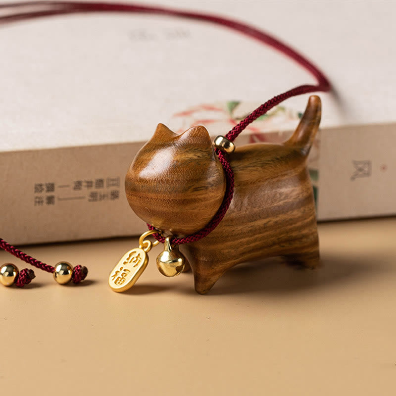 Buddha Stones, Ebenholz, grünes Sandelholz, Glückskatze, Fu-Figur, Glücksglocke, Balance, Auto-Hängedekoration - image 11