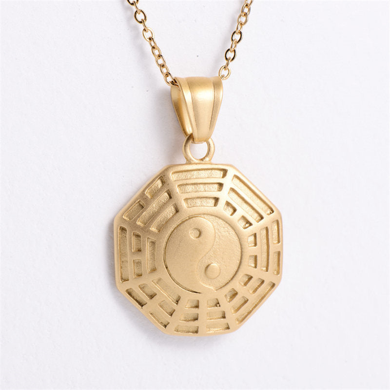 Bagua Yin Yang Titan Stahl Balance Halskette Kettenanhänger - image 3