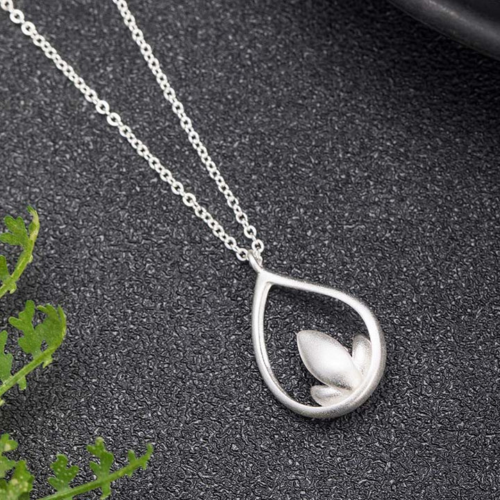Buddha Stones 925 Sterling Silber Lotusblume Floral Erleuchtung Halskette Anhänger - image 3