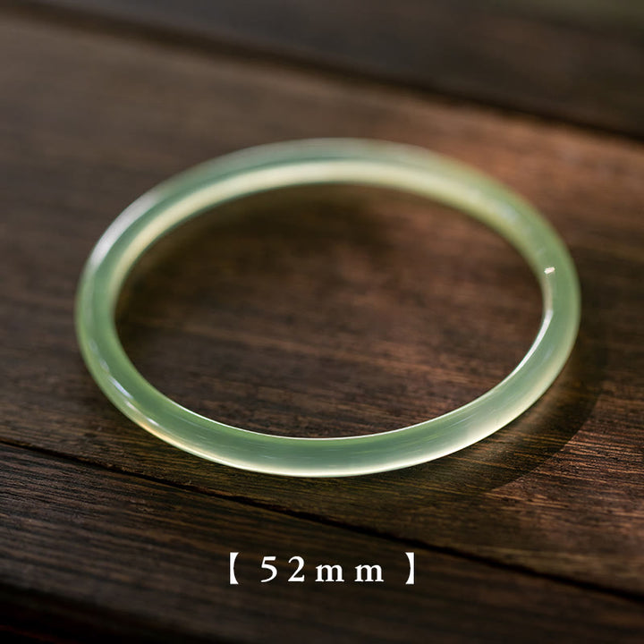 Buddha Stones, natürlicher grüner Chalcedon, Stärke, Mut, Manschettenarmband - 52 mm - image 1