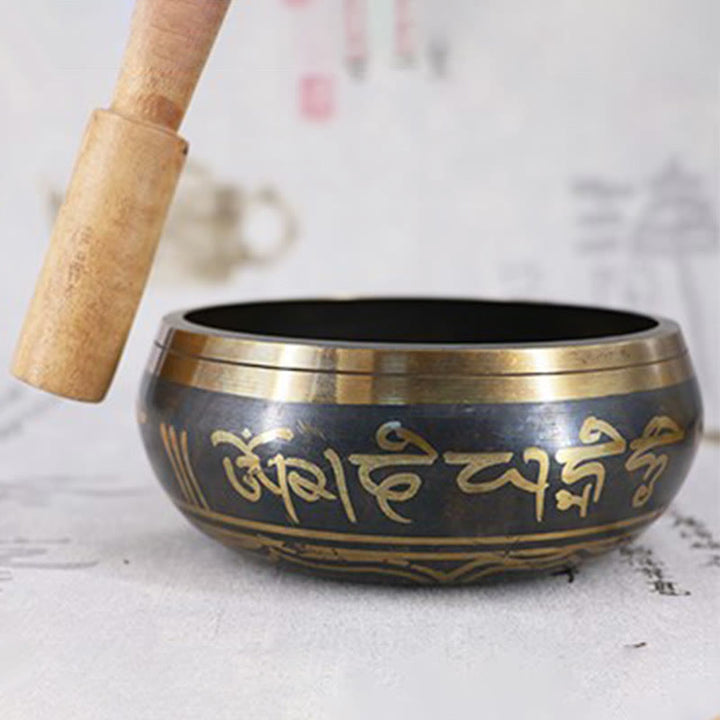 Buddha Stones Tibetische Meditationsschale für Heilung und Achtsamkeit Om Mani Padme Hum Klangschale - image 10