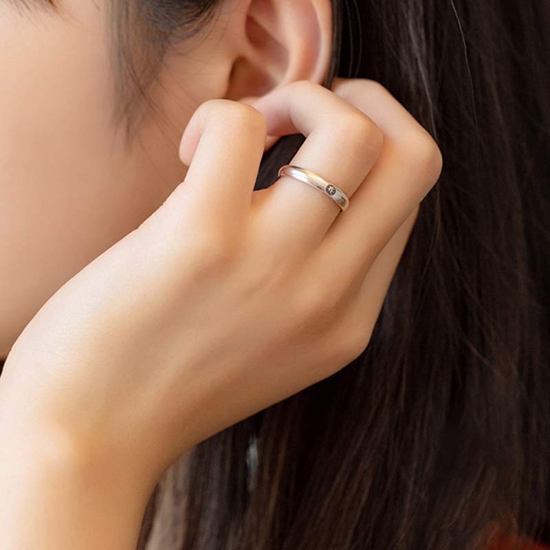 Buddha Stones 925 Sterling Silber Chinesischer Sternzeichen Natal Buddha Segen Paar Ring - image 3