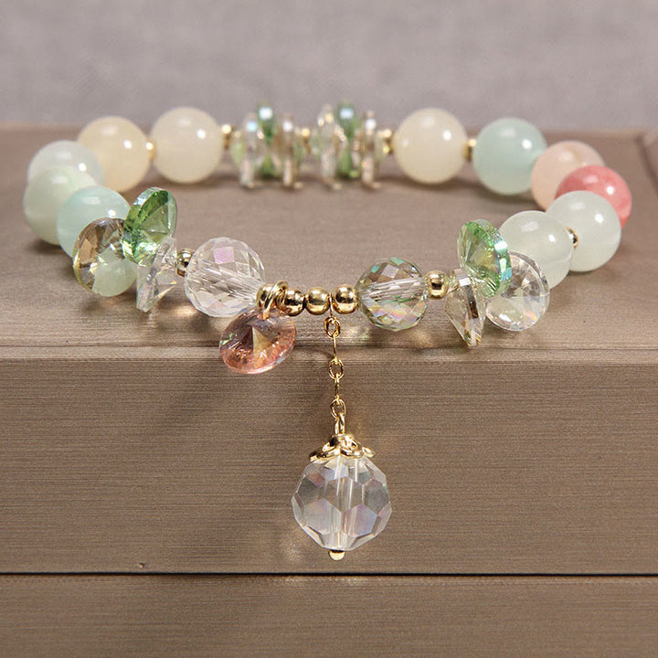 Buddha Stones Katzenauge rosa Kristall-Friedens-Charm-Armband - image 9