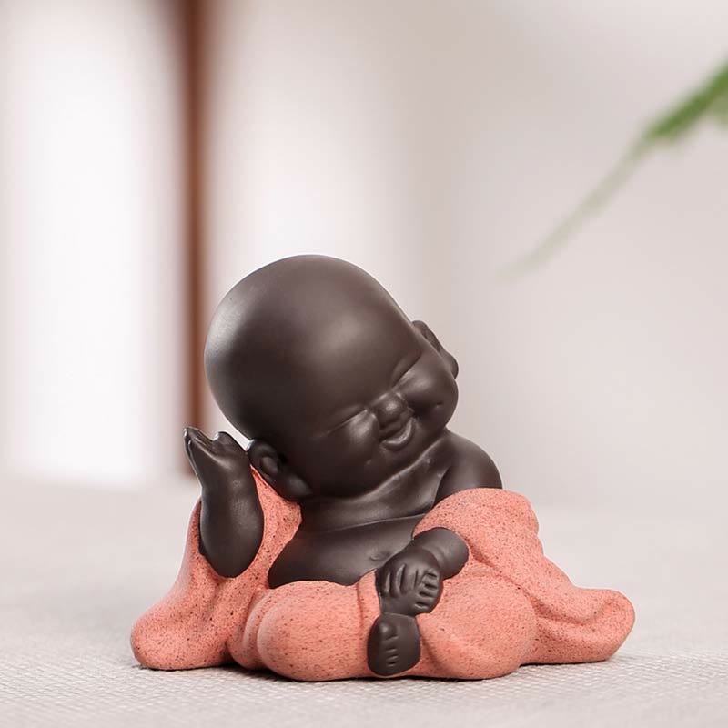 Buddha Stones, immer lächelnd, lachender Buddha, Reichtum, Glück, lila Ton, Maitreya-Statue, Dekoration - Fröhlicher lachender Buddha - image 9