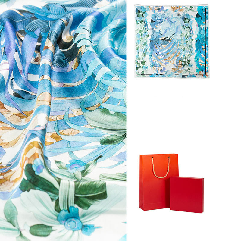 Buddha Stones, Dschungel-Ölgemälde, verheißungsvolle Wolken, Schal aus 100 % Maulbeerseide, doppelseitiger Seidenhalsschal der Premiumklasse 6A - image 15