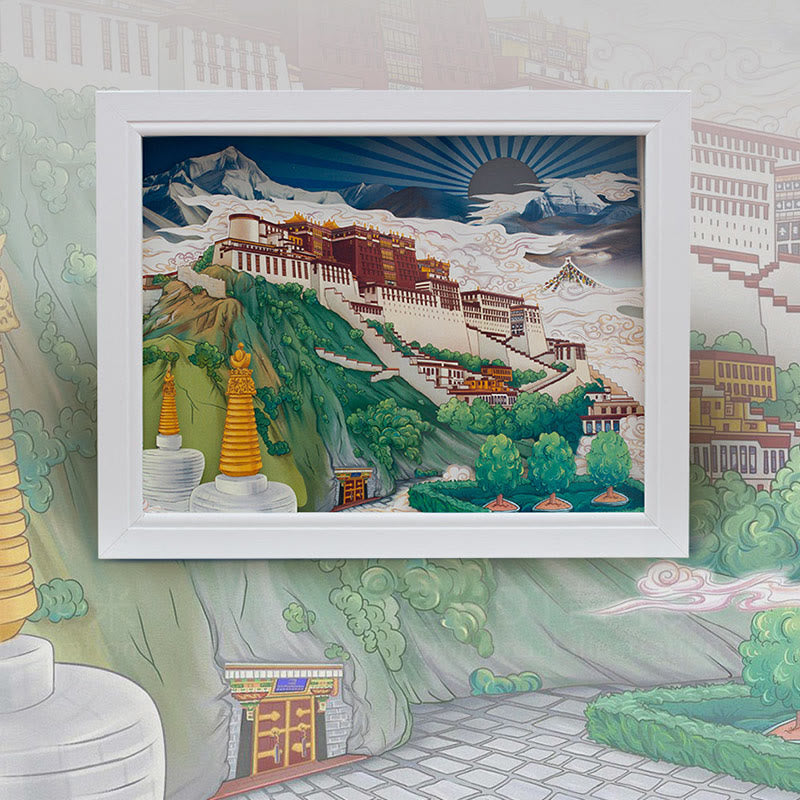 Tibet Potala Palast Papier LED Schnitzlampe Kunst Nachtlichter Kreative LED Tischlampe - image 1