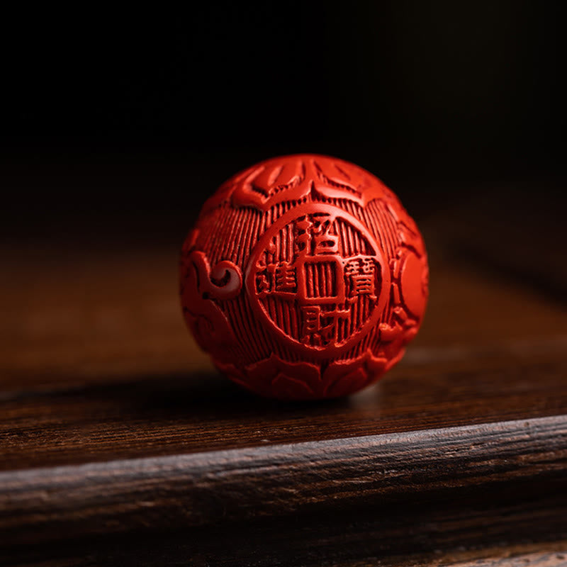 Buddha Stones, Tibet, Om Mani Padme Hum, PiXiu, Kupfermünze, kleines Blatt, rotes Sandelholz, Zinnober, Schutz-Schlüsselanhänger
