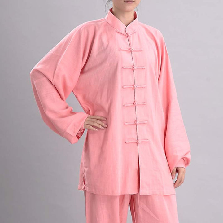 Buddha Stones, Meditation, Zen-Gebet, spirituelle Tai-Chi-Qigong-Praxis, Unisex-Stickerei-Kleidungsset - Rosa Langarm - US12， UK/AU16，EU44 (2XL) - image 8
