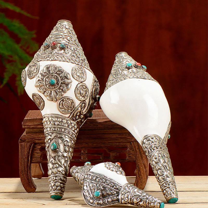 Tibetische natürliche Shankha-Muschelmuschel, Reichtum, Glück, Heimdekoration - image 1