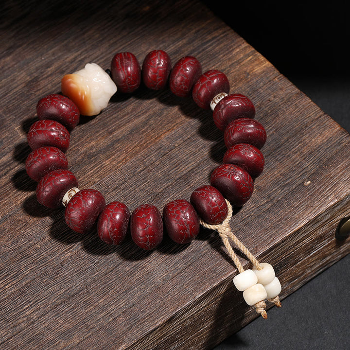 Buddha Steine Tibet Bodhi Samen Dzi Perle Tanzen Löwe Glück Armband Handgelenk Mala