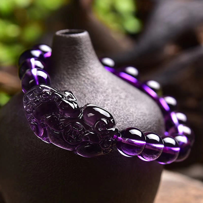 Buddha Stones Feng Shui Amethyst Glücks- und Reichtumsarmband - image 4