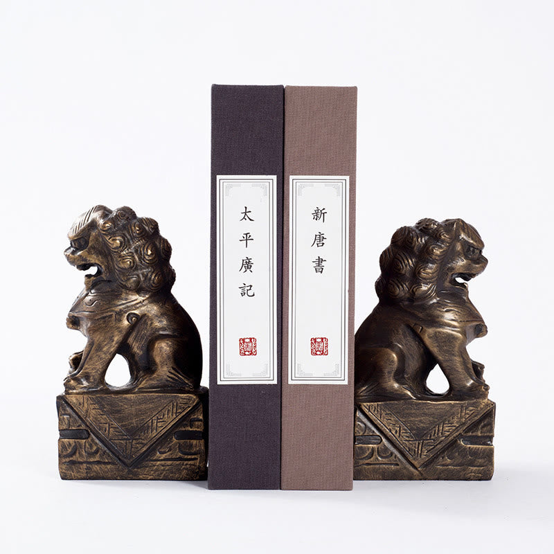 2 Stück Löwen-Statue, Mut, Stärke, Kunstharz, Heim- und Bürodekoration - Ein Paar Löwenbraun - image 7