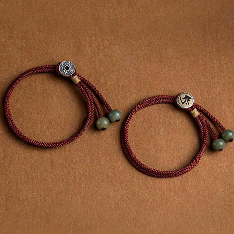 Buddha Stones 925 Sterling Silber Handgefertigtes chinesisches Sternzeichen Natal Buddha Cyan Bodhi Samenschutz geflochtenes rotes Schnurarmband - image 14